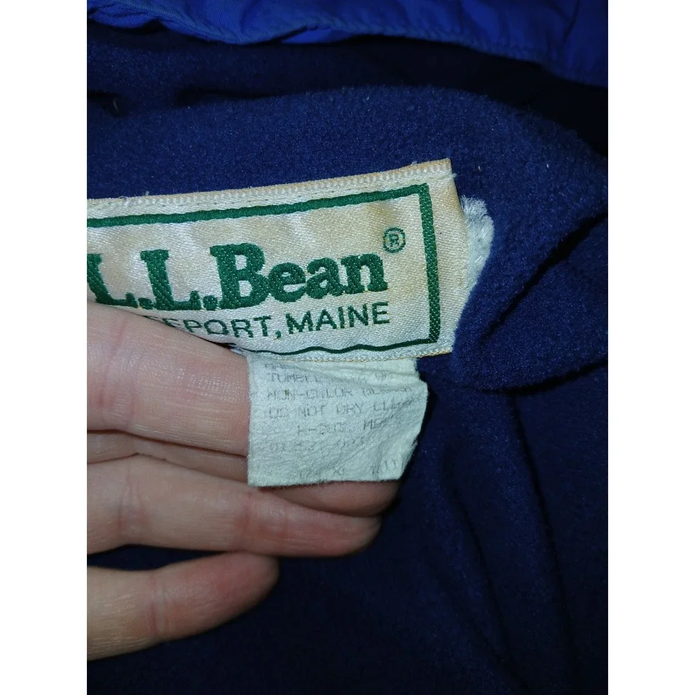 Vintage 80s L.L. Bean Anorak Size XL Blue 1/4 Zip Up Hooded USA